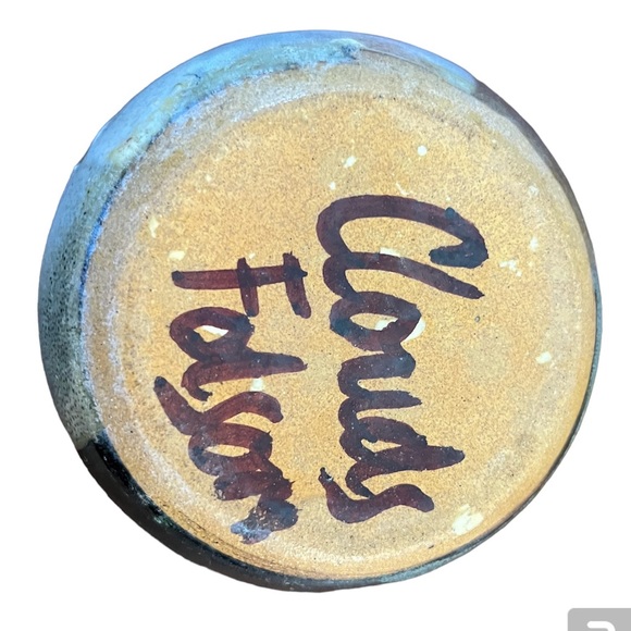 Clouds Folsom Studio Pottery Blue Gray Glazed 3-Wick Oil Lamp Bud Vase 5.5” Tall - Picture 6 of 6